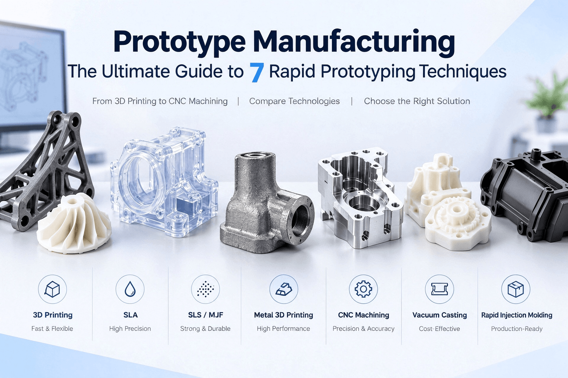 Discover prototype manufacturing solutions for product development, functional testing, and low-volume production with 7 rapid prototyping techniques.